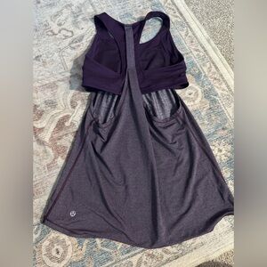 Lululemon size 6 purple tank with cut out back deep purple no pads
